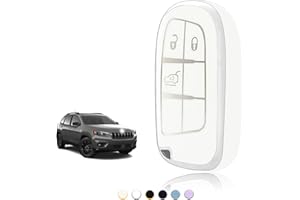 TOOMUME Cover Chiave, Guscio Chiave Adatto per Jeep Cherokee Renegade Compass Wrangler Dodge Challenger Charger Ram 1500 Chrysler 300C Fiat 500X, Custodia Chiavi Telecomando Copri Chiavi - Smart Key