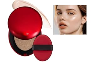 SONGVISON Fondotinta Super Fit Cushion Texture leggera, finitura semi-opaca Copertura costruibile per 72 ore.impermeabile, trucco trasparente Red+Shell+Air si concentra sul mantenimento di un'ottima copertura