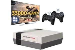 ASTARAMA Super Console X Cube 64 GB Wireless Retro Console videogioco 50+ Emulatori incorporati e 33.000 giochi, uscita TV HD/AV, doppio controller con 2 giochi per (64G)