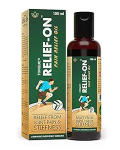 Torque's Relief-On Pain Relief Oil- Ayurvedic Oil for Long Lasting Muscle Nerve and Joint Pain Relief (100ML)