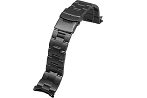 Juntan Watch Strap Curved Ends Watch Band Straps Tapered Wristband Metal Watch Straps Replacement Bracelet for Men & Women 20mm 22mm Stainless Steel Deployment Buckle Black Silver