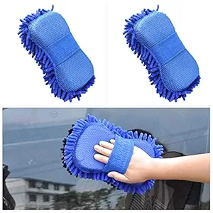 TONY STARKMultipurpose Car Sponge (2 Pieces) Scratch Free | Duster | Car Cleaning Accessories | Microfiber | Brushes | Brush | Ultra Soft | Single Sided.