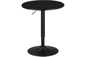 ‎WOLTU WOLTU BT02 stolik barowy, stół obrotowy, płyta MDF, kolor czarny