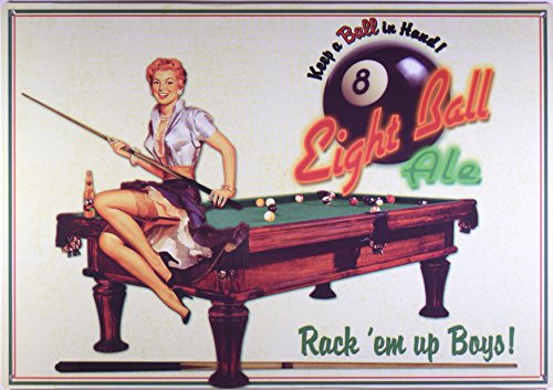 Decoworld Eureka Lake Eight Ball Ale Cartel de Chapa Placa Metal Plano Nuevo 32x42cm VS1805-1