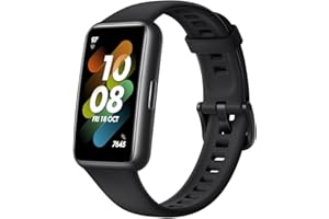 HUAWEI Band 7 Smartwatch Gesundheits- und Fitness-Tracker, schmaler Bildschirm, 2 Wochen Akkulaufzeit, SpO2- und Herzfrequenzmonitor, Schlaf-Tracking, Stressüberwachung,Deutsche Version, schwarz