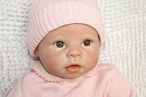 Nicery Reborn Baby Doll Soft Silicone 22inch 55cm Magnetic Mouth Lovely Lifelike Cute Boy Girl Toy Pink Baby