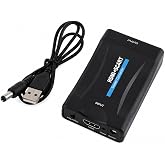 Coverzone HDMI SCART D&ouml;n&uuml;şt&uuml;r&uuml;c&uuml; Video Converter, 1080P Destekli, PAL NTSC Se&ccedil;ilebilir, Tak &Ccedil;alıştır, 5V G&uuml;&ccedil; Girişli, HDMI Gi