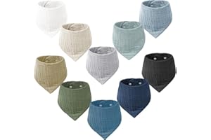 VOMARHUG Muslin Baby Lätzchen,10 Stück Sabberlätzchen Baby,Muslin Dreieckstuch Baby,Super Saugfähige Bio-Baumwoll Halstuch Baby,Lätzchen für Säugling Kleinkinder