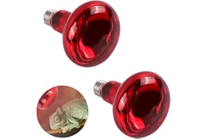 NAVESO Reptilien Rotlichtlampe, 2 Stück Infrarot Wärmestrahler Tiere, 100W Langlebige Infrarotlampe Wärmelampe Birne, E27 Base Heizlampe Terrarium Rot für Reptilien Schildkröten Hühner Amphibien