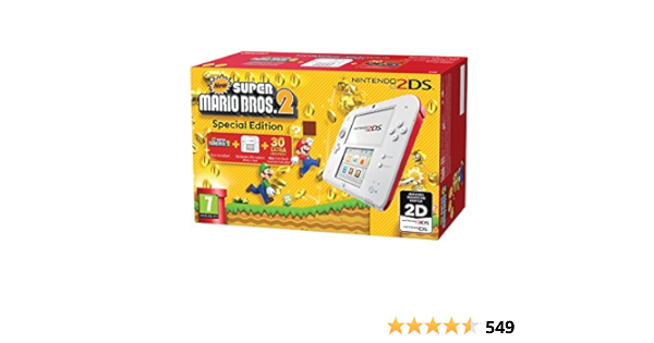 Console Nintendo 2ds White Red New Super Mario 2 Amazon Fr Jeux Video