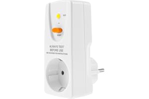 KTCINA Fi Prise de disjoncteur 16 A, ultra sûre, anti-fuite, anti-choc, ignifuge, adaptateur de protection des personnes, disjoncteur, prise de contact de protection pour appareils ménagers extérieurs