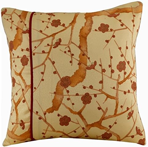 Pink Peach Floral Cushion Cover, Japanese Cherry Blossoms Throw Pillow