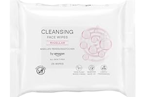 by Amazon Salviette detergenti per il viso con micellare, struccanti, profumate, 25 salviette