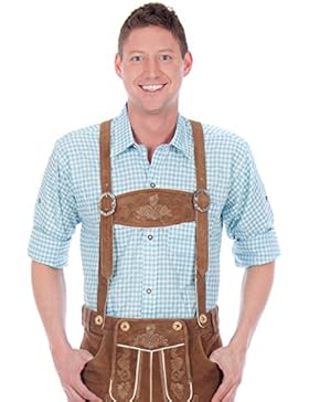 Herren Trachtenhemd Uni oder kariert, mit Stickerei, viele verschiedene Modelle Gr. S-5XL