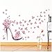 Produktbild Moda scarpe tacco alto battenti farfalle cuore adesivo da parete in PVC decalcomanie casa arredamento della camera della ragazza Decor Poster100 * 65 centimetri