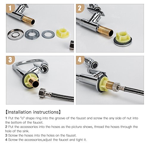 Wasserhahn Küche 360 Grad drehbar Küchenarmatur Kaltwasserhahn mit Flexibel Hals für Bar Badezimmer Wäsche Zimmer Garten - 7