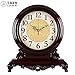 Produktbild Y-Hui das grosse Wohnzimmer Massivholz Base Clock Mahagoni farbige Tischuhr Desktop Glow-In-Das Schweigen der Quarzuhren, 12 Zoll, Wein rot Mahagoni dunkel braun