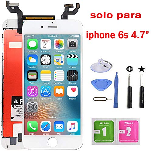 Fly-all Pantalla para iPhone 6s 4.7 Reemplazo Pantalla LCD Táctil de Repuesto con Herramientas (Blanco)