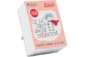 Calendario delle Donne 2026, Il Calendario Filosofico Dedicato alle Donne con Supporto in Cartone, Formato A7 da 7,4x10,5 cm, 365 Giorni di Pensieri al Femminile, Ogni Giorno Una Frase, Made in Italy