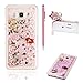 Price comparison product image For Samsung Galaxy J5 2016 Case Glitter Cover ,SKYXD Novelty Creative Design Flowing Liquid Floating [ Pink - Red lip ] Crystal Clear Glitter Bling Sparkle Shinny Soft TPU Gel Rubber Back Protection Case Cover For Samsung Galaxy J5 2016 +Pink Stylus +Sleeping cats Dust Plug