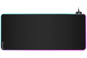 Corsair MM700C RGB Extended Tapis de Gaming (RGB dynamique sur trois zones, Conception base en caoutchouc, Hub doté de deux ports USB, Douze profils d’éclairage RGB intégrés) Noir