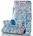 Produktbild Apple iPhone 6/6S Hülle Leder Magnetisch Handy Lederhülle Für iPhone 6/6S Klapp Hülle Leder Muster Datura Traumfänger Original Bookstyle Flip Cover Wallet Tasche Mit Gürtelclip PU Schale Standfunktion Schutzhülle Credit Card Slots Case Schutzhülle