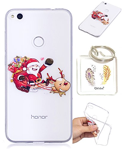 Preisvergleich Produktbild Huawei P8 Lite 2017 TPU schutz silikonhülle, Weihnachtsgeschenke niedlichen cartoon bild transparent handy fall P8 Lite 2017 (5,2 in) + schlüsselanhänger (* / 62) (4)