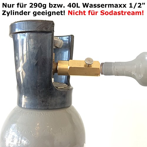 Adapter 1/2 Zoll Gewinde zum Umfüllen von CO2 Gas aus grossen CO2 Flaschen in die 290g WasserMaxx CO2 Flaschen Zylinder . Sparten Sie bis zu 500€ pro Jahr!