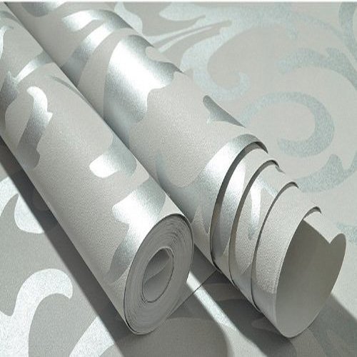 QIHANG Qualitäts-Silber Grau Viktorianischer Damast Geprägte Strukturierter nichtgewebte Tapete Rolle 0.53m (20,8 „) * 10m (32.8 ‚) = 5.3㎡ (57 sq feet) - 5