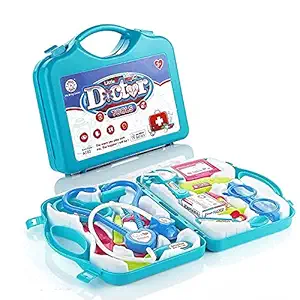 V.E Doctor Play Set with Foldable Suitcase, Doctor Set Toy Game Kit, Compact Medical Accessories Toy Set Pretend Play Sets,Docter Kit Toy for Kids, Boys, Girls, Childrens Multicolor