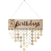 VOSAREA Holz DIY Kalender - Immerwährender Geburtstagskalender 40x12cm