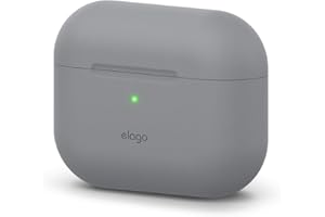 ‎ELAGO elago Silikonowe etui zaprojektowane dla Apple AirPods Pro - ochrona całego korpusu 360°, widoczność LED, silikonowe etui premium (średnio szare)
