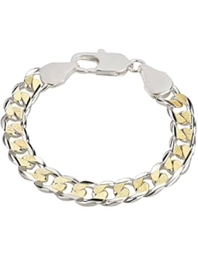 Panzerarmband hochglanzpolierte Oberfläche 925 Silber pl. Länge 21cm, Breite 10mm