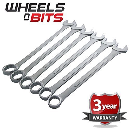 Wheels N Bits XL Jumbo 6pc 6 Piece Combination Spanner Set Metric Sizes 33mm 36mm 38mm 41mm 46mm 50mm Heavy Duty Plant Machinery