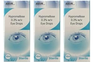 GENERIC Medi Eye Drops for Dry Eyes, Hypromellose 0.3%, Lubricant Eye Drops, 3 x 10ml (Brand May Vary)