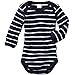 Wellyou Baby Bodysuit Long-Sleeved Navy White Stripes, Set Of 2 Size 50cm, 0-1 Months
