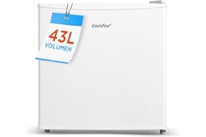 Comfee RCD50WH2(E) Mini Kühlschrank / 43L Kühlbox mit Eisfach/Kühlschrank Klein für Zimmer & Büro/Schnelle Kühlung in der Chiller Box/Temperaturregelung/Verstellbare Füße / 80 kWh/Jahr/Weiß
