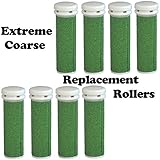The Pedi Store EXTREME Coarse Micro Mineral Replacement Rollers Compatible with Emjoi Micro-Pedi Callous Remover for Extremely Rough and Tough Calluses (8 pack)