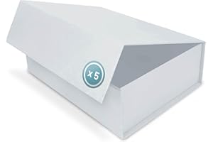 Verpackungswelt Pudełko prezentowe z pokrywką | 31 x 22 x 10 cm (5 sztuk) | pudełko prezentowe z zamknięciem magnetycznym | idealne na urodziny, wesele, Boże Narodzenie, narodziny | opakowanie