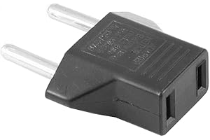 REY Adaptateur Secteur pour Passer de la Prise l'américaine à européenne, Adaptateur de Voyage, Noir