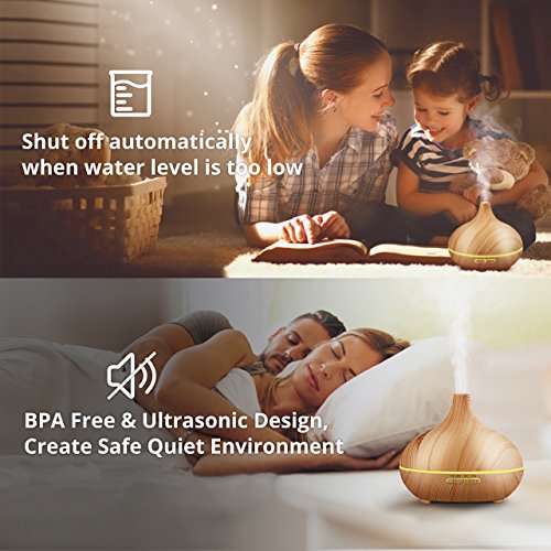 VicTsing 300ml Aroma Diffuser Luftbefeuchter Ultraschall LED Humidifier Aromatherapie Diffusor Tragbarer für Babies Kinderzimmer Haus, Auto, Wohnzimmer, Schlafzimmer, Büro, Yoga, Spa, Raum,usw. - 7