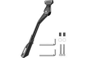 Aimeke Cavalletto Bici 24-29 Pollici Supporto Regolabile Alluminio Lega Cavalletto Laterale per BMX, 700c, Bici da Strada, Biciclette, MTB, Accessori Bici - Nero