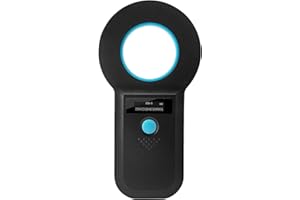 DIFCUL Haustier-Mikrochip Scanner Chip Lesegerät Haustier ID Pet Scanner mit Helligkeit OLED Anzeige 128 Stück Tag Informationsspeicher für die Tierverfolgung für ISO 11784/11785, FDX-B und ID64-RFID