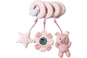 BYNYXI Jouet en spirale siège bébé, spirale en peluche avec pendentif animal Activité spirale bébé poussette en spirale jouet pour accrocher poussette siège bébé pour bébés tout-petits à partir de 0 mois