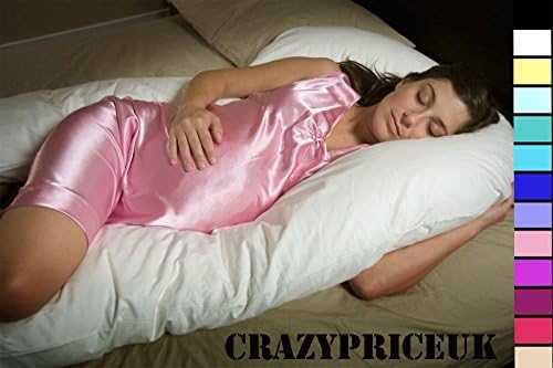 Maternity Comfort Ltd12 Foot Comfort Maternity Pregnancy Body U Pillow with Polycotton Turquoise Case
