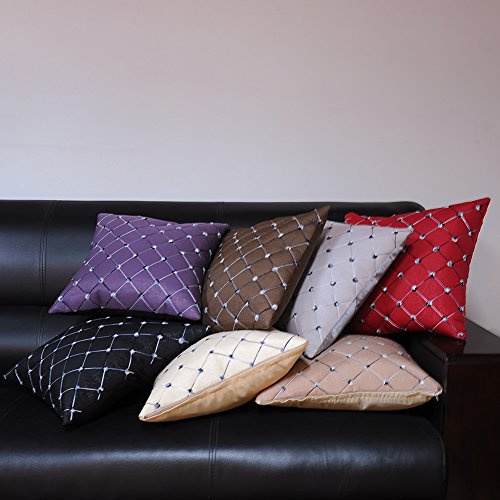 Kissenhülle Sofa Kissenbezug Dekokissen Hülle für Ihr Sofa Sessel Autositz Bett Rückenkissen, 45×45 cm, Polyester (Silber) - 5