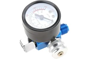 DEWIN Pistolet à Peinture, Régulateur de Pression Pistolet à Air Manomètre Outil Pneumatique Accessoire 1/4 ”