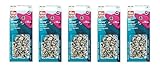 10 mm Prym Nähfrei Jersey Ring Druckknöpfe-Nachfüllpack silberfarbig ( 10 mm, 20 St.) - Packung mit Fünf