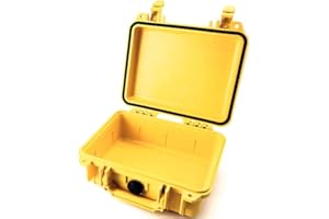 PELI 1200 Robuster Polypropylen Hartschalenkoffer, IP67 Wasser- und Staubdicht,4L Volumen, Ohne Schaum, Gelb