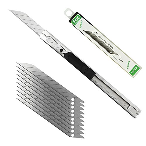 FOSHIO Abschließbares 9mm Gebrauchsmesser mit 30 Grad Carbon Steel Snap-Off Ersatzklingen Auto Wrap Cutter Craft Messer Tint Film Handwerkzeuge - 3